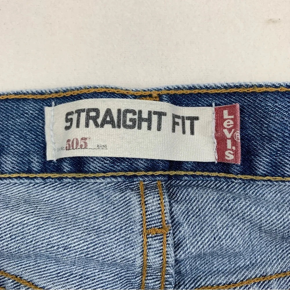 Levi's Jeans Mens 38x30 505 Straight Fit High Rise Medium Wash Cotton Denim Blue